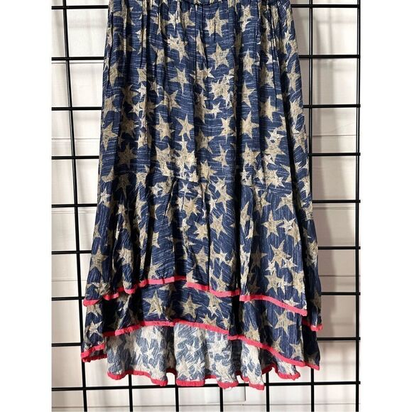 Camo Star Print Off The Shoulder Fit‎ & Flare Dress Womens S High Low - Picture 3 of 13